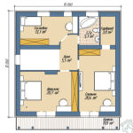 План дома с тремя спальнями R1740 plan 2 etazha